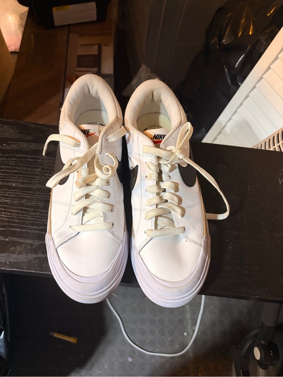 Nike Shoes - Nike White Sneakers with Black Swoosh - Low Top